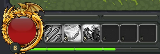 Dragon health orb and skill bar