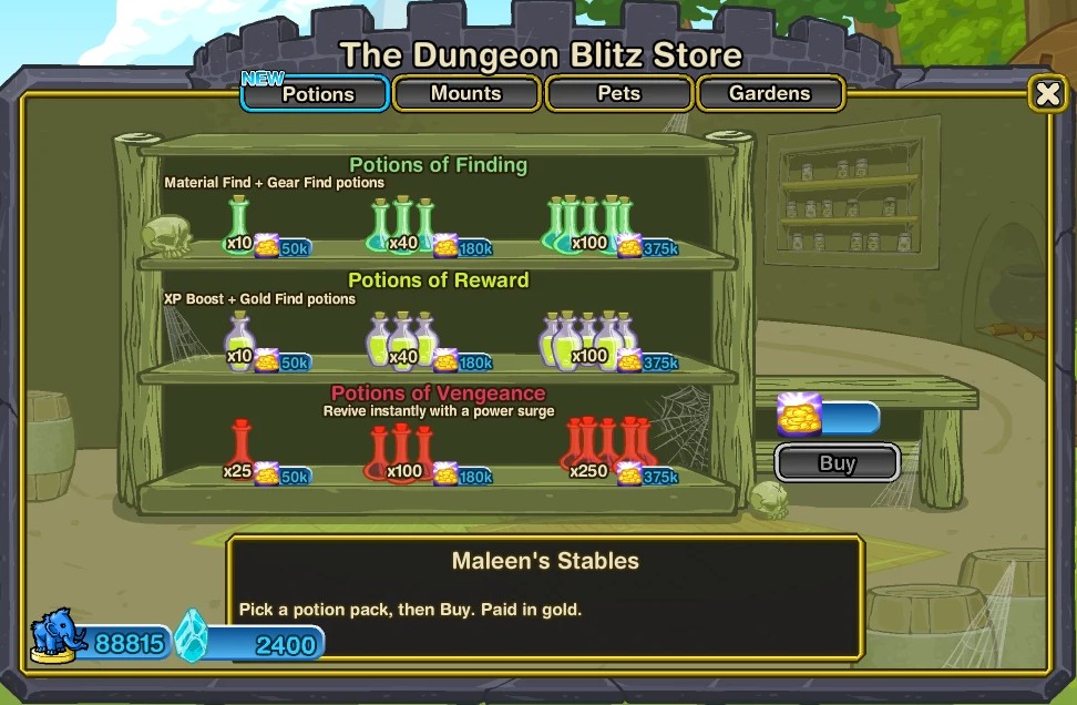 The potion shelf